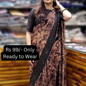 Embellished Sequinned Net Saree And Matching Blouse