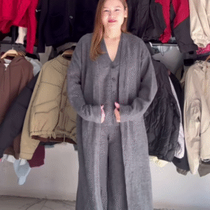 Brown Layered Cardigan & Co-ord Set 🤎 Elegant Everyday Comfort