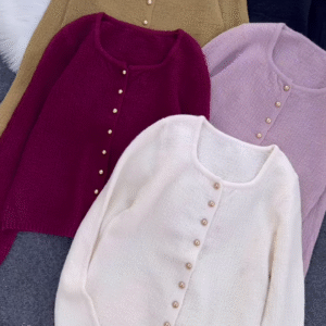Classic Buttoned Knit Cardigans 🧶 Available in Mustard, Black, Burgundy, Lavender & White
