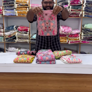 Multi-Color Floral Embroidered Kurta Collection with Mirror Work - Vibrant Boutique Suit Sets